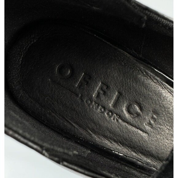 Office London Chunky Platform Heels Black Leather Ankle Strap 40/9 - Picture 8 of 9